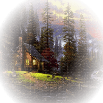 house in forest - gratis png
