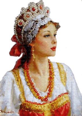 russian woman - paintinglounge - png ฟรี