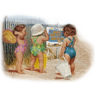 Cleo children beach - Free PNG
