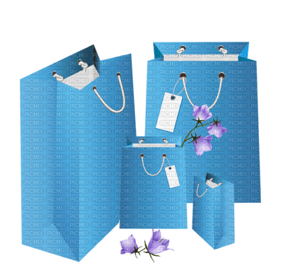 Kaz_Creations Deco Gift Bags Blue - nemokama png