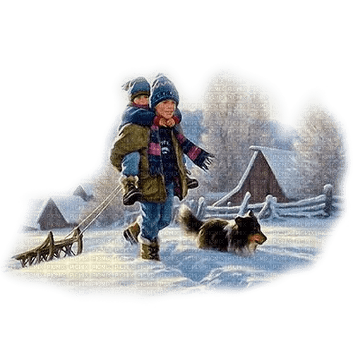 niños invierno navidad dubravka4 - 免费PNG