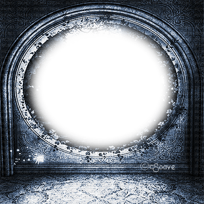soave frame gothic room circle windows blue - 無料png