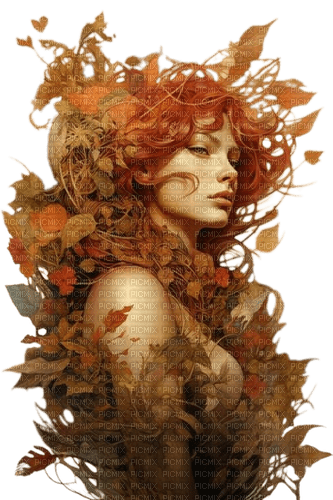 frau, woman, femme, fantasy, herbst, autumn - 免费PNG