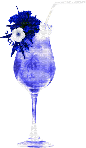 Cocktail.Flowers.Blue - PNG gratuit