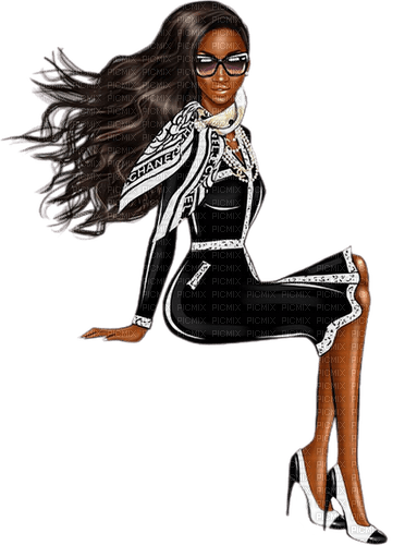 Chanel Woman Black White - Bogusia - kostenlos png