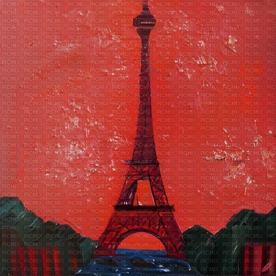 Red Eiffel Tower - Free PNG