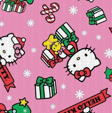 hello kitty christmas background - безплатен png
