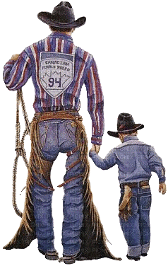 Kaz_Creations Man Homme  Child Father Son Family Cowboy - Free animated GIF