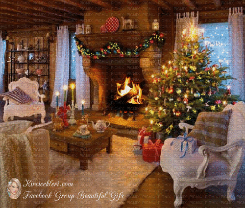 Table de Noël avec confort de Noël - Ingyenes animált GIF