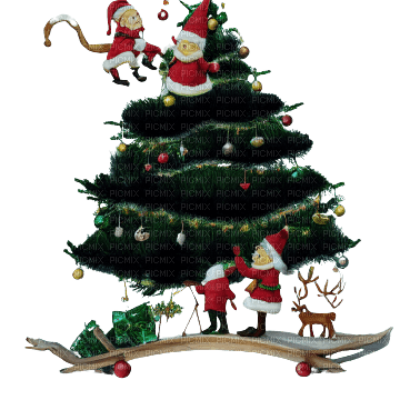 kikkapink christmas clipart tree santa - darmowe png