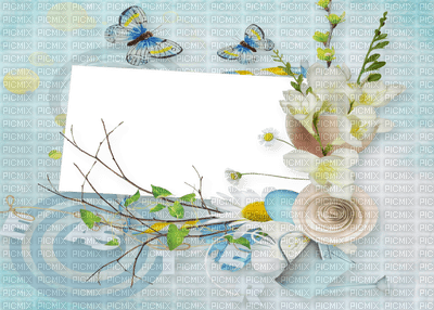 Kaz_Creations Deco Easter Backgrounds Background Frame Blue Yellow - zdarma png