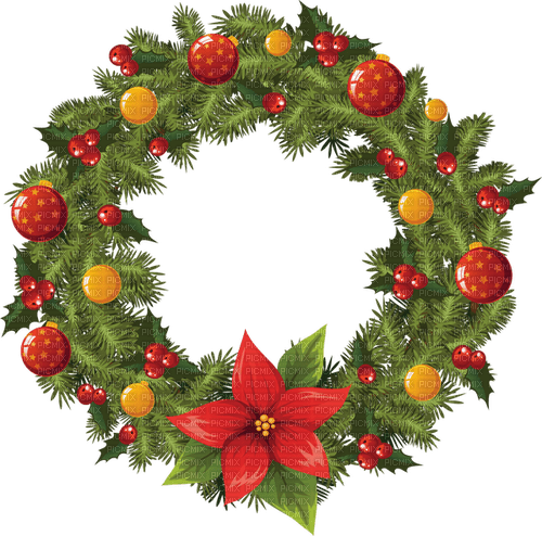 Christmas wreath. Christmas decoration. Leila - бесплатно png