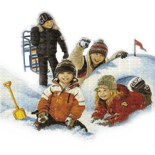 Rena Vintage Childs Winter Schnee Kinder - gratis png