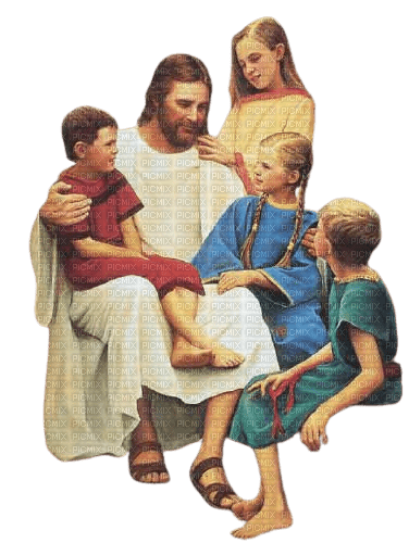 Jésus Christ et les enfants - PNG gratuit