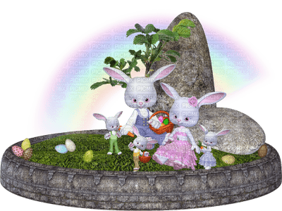 Kaz_Creations Easter Deco Colours Dolls Bunny - PNG gratuit