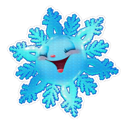 Улыбчивая снежинка - Animovaný GIF zadarmo