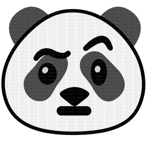 Confused panda Emoji Kitchen raised eyebrow - безплатен png