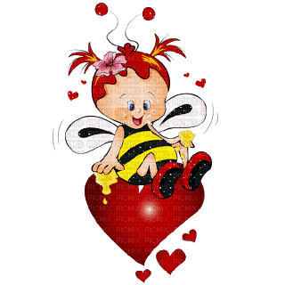 Kaz_Creations Cute Cartoon Love Bees Bee Wasp - Free PNG
