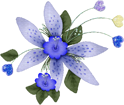flowers turquoise Nitsa Papacon - Gratis geanimeerde GIF