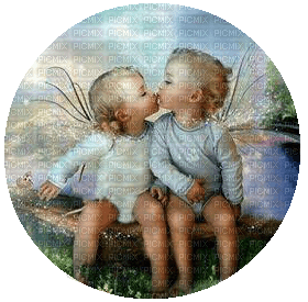 ANGEL BABES KISSING - Free PNG