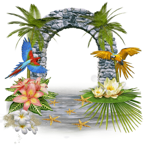 summer deco bird arch flowers dolceluna - png gratuito