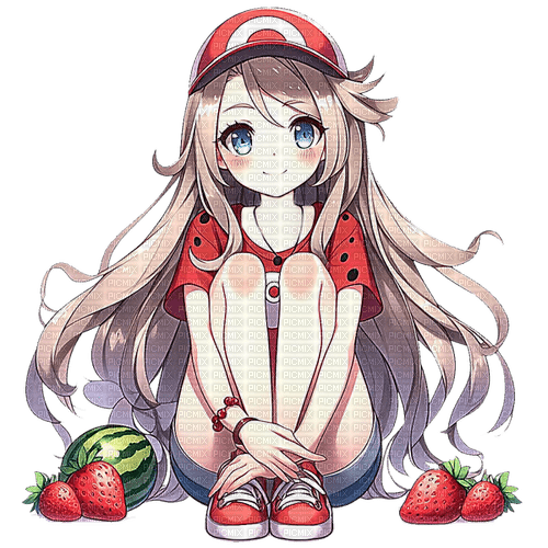♡§m3§♡ kawaii anime  red fruit cartoon - ücretsiz png