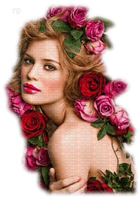 woman with flowers bp - безплатен png