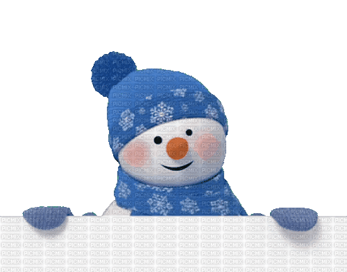 Snowman.Blue.gif.Winter.Victoriabea - GIF animé gratuit