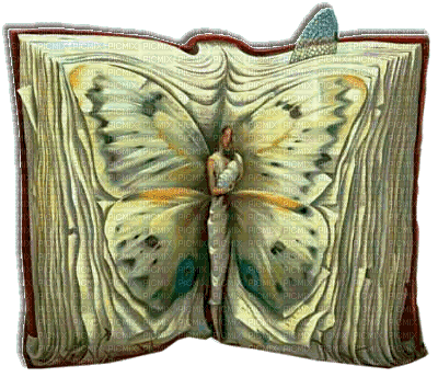 книга бабочка - Gratis animerad GIF