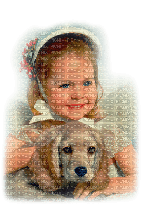 Girl and dog - ücretsiz png