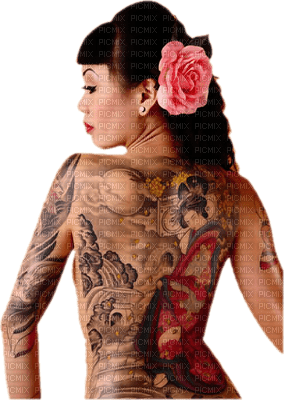femme tatouée - ücretsiz png