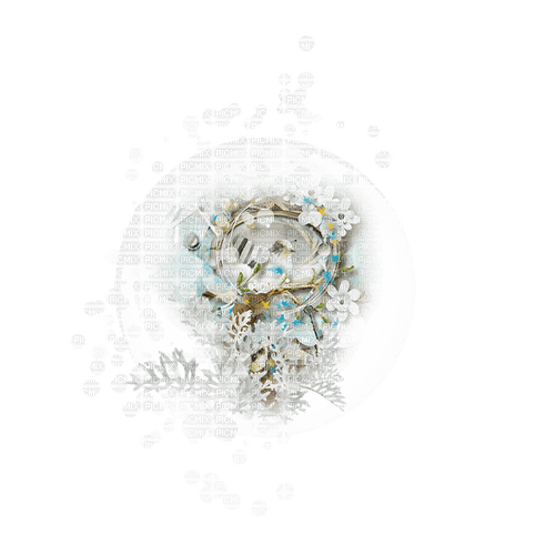 Winter bubble snowflakes deco [Basilslament] - Free PNG