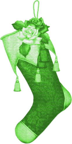 Stocking.Roses.Green - PNG gratuit