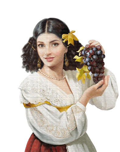 loly33 femme vintage raisin - gratis png