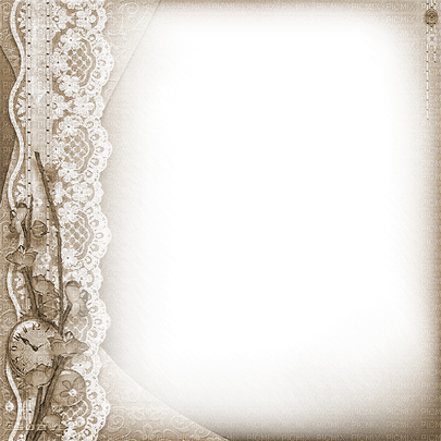 soave frame vintage lace flowers  sepia - 免费PNG