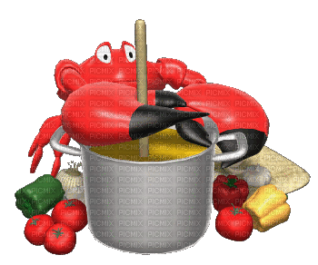 lobster hummer homard fun eat tube deco gif anime animated animation cook kitchen koch cuisinier - GIF animate gratis