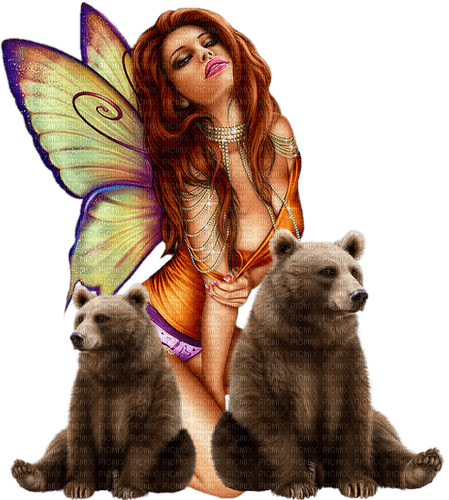 fairy  with bears by nataliplus - besplatni png