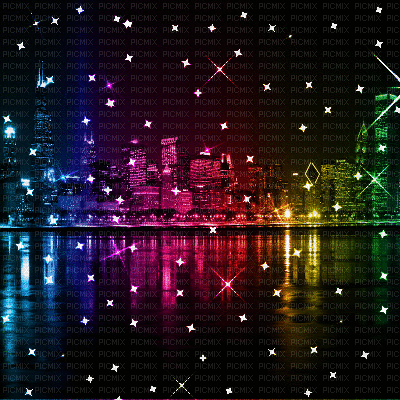 Rainbow City - Бесплатный анимированный гифка