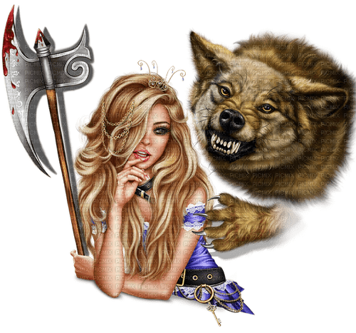 woman and wolf by nataliplus - δωρεάν png