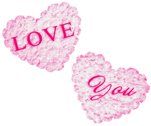 Hearts.Text.Love.You.Pink.Purple.Animated - GIF animé gratuit