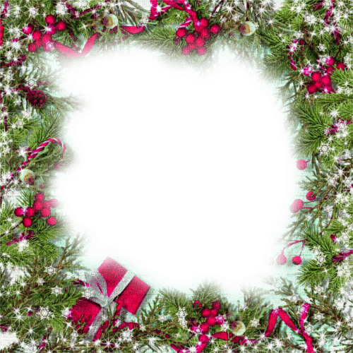 Christmas.Frame.Pink.Green - KittyKatLuv65 - png ฟรี