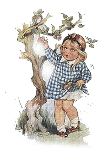 kikkapink vintage children child baby girl tree - фрее пнг