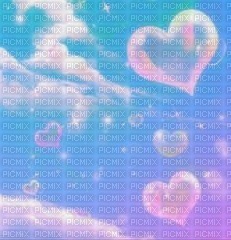 blue sky with hearts - Free PNG