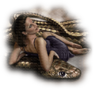 woman/snake - gratis png