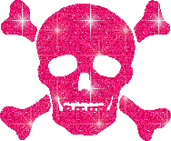 pink glitter skull - Free animated GIF