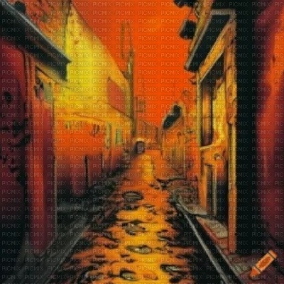 Orange Alleyway Grunge - gratis png