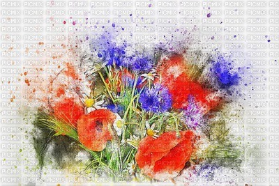 MMarcia aquarela flores fundo - zdarma png