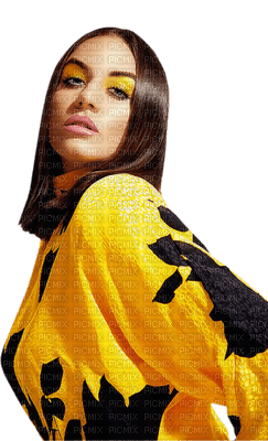 Kaz_Creations Woman Femme Yellow - 無料png