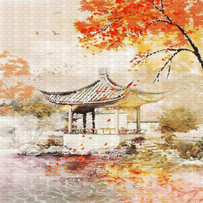 soave background animated  oriental autumn - GIF เคลื่อนไหวฟรี