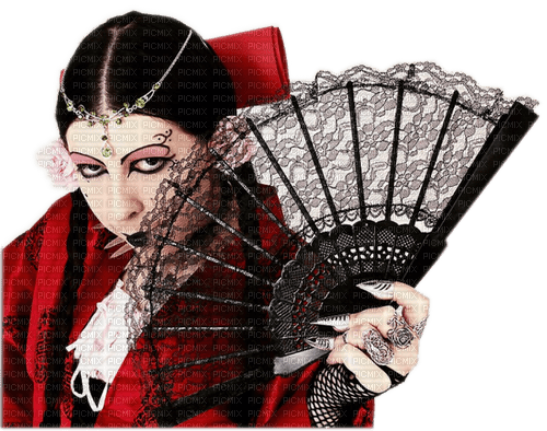 Rena Gothic Geisha red rot - PNG gratuit